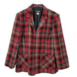 Requirements Jacket Women's 22W Zip Up Plaid Lined Acrylic Wool Blend